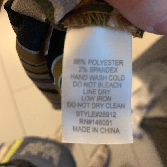 Monteau Tie Front  Boho Stripe Top Short Sleeve XL - Picture 9 of 9